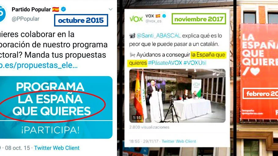 PP y Vox reclaman la autoría del eslogan 'La España que quieres'