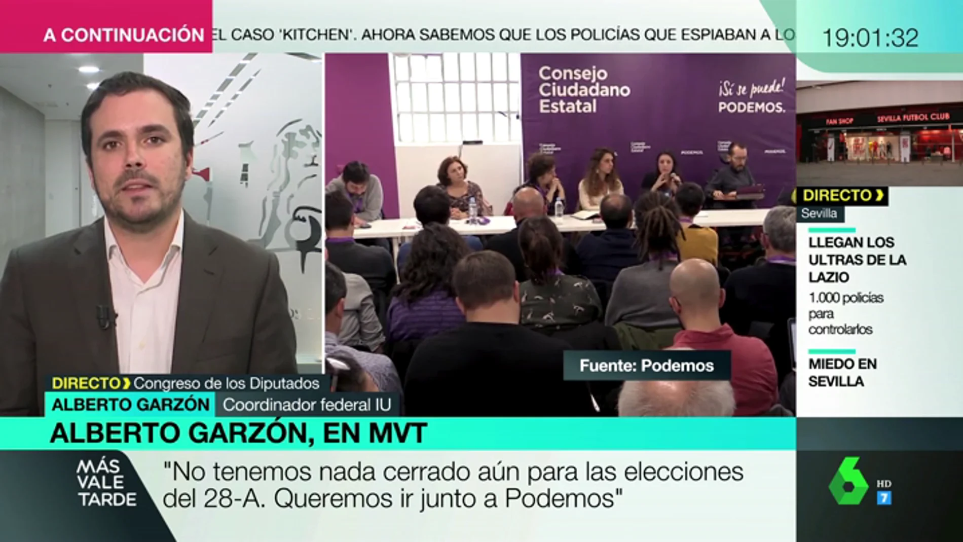 Alberto Garzón confirma que la intención de IU es presentarse a las elecciones junto a Podemos: "Es una responsabilidad histórica no fragmentar más la izquierda"