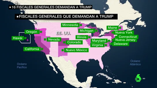 Hasta 16 estados de EEUU demandan a Trump por declarar emergencia nacional la construcción del muro para hacerlo "más rápido" Hasta 16 estados de EEUU demandan a Trump por declarar emergencia nacional la construcción del muro para hacerlo "más rápido"