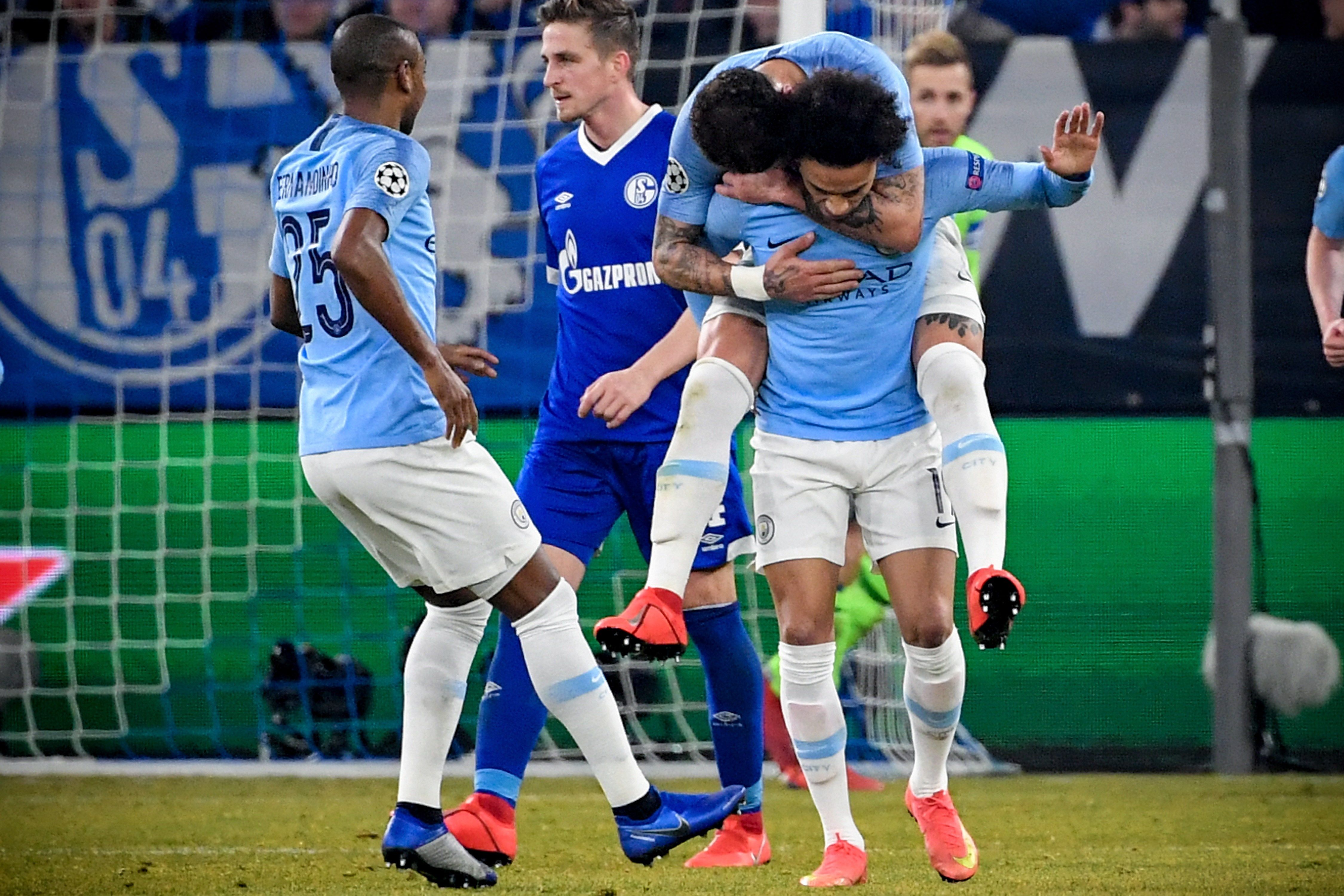 Leroy Sané, tras anotar su gol ante el Schalke