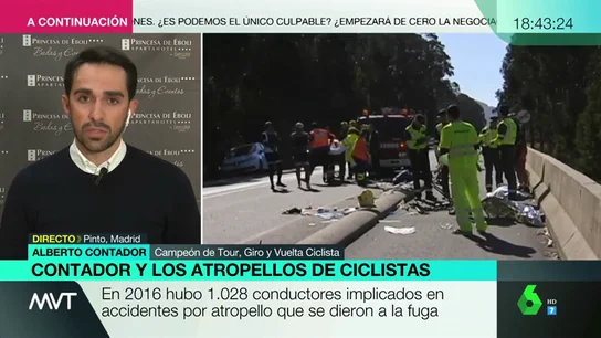 Alberto Contador: "Si nos concienciamos más, los atropellos de ciclistas se van a reducir enormemente" Alberto Contador: "Si nos concienciamos más, los atropellos de ciclistas se van a reducir enormemente"