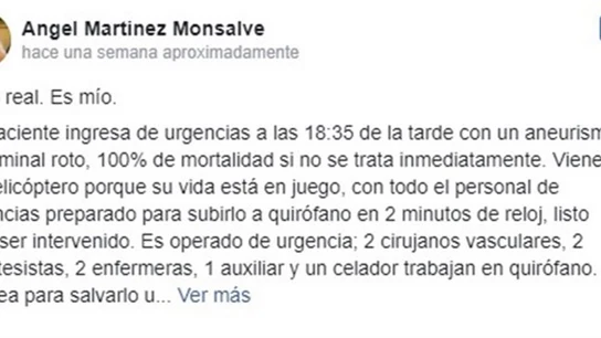 Parte de la carta publicada por el cirujano Parte de la carta publicada por el cirujano