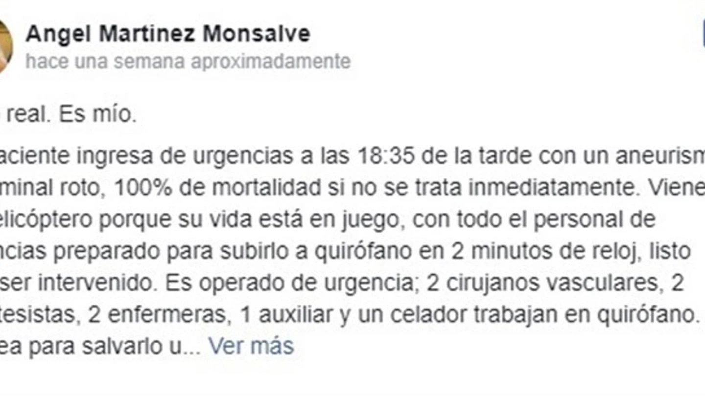 Parte de la carta publicada por el cirujano Parte de la carta publicada por el cirujano