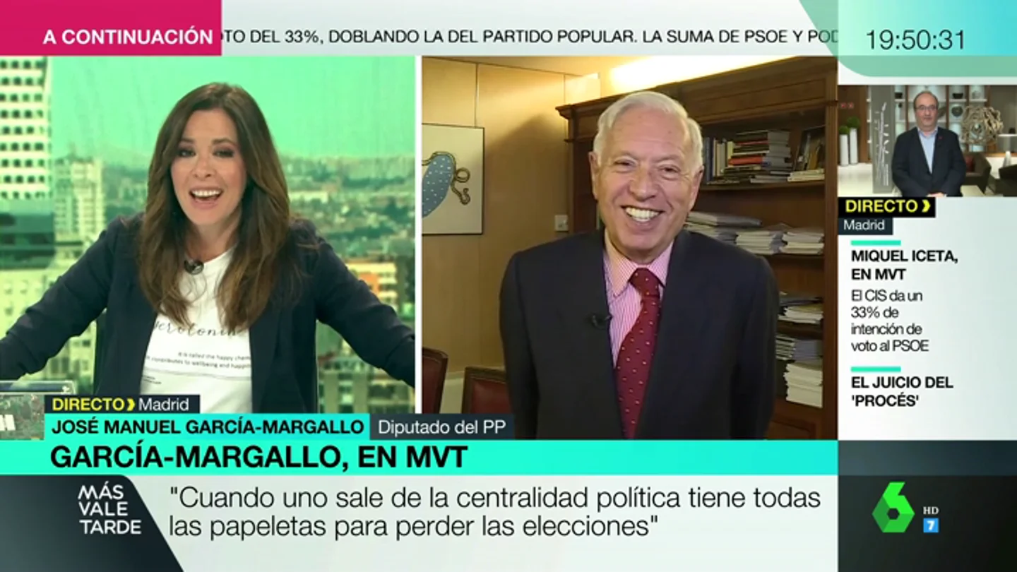 García-Margallo asegura que ni Vox ni Ciudadanos le han "tirado el lazo": "No es cuestión de entrar en relaciones adulterinas todavía" García-Margallo asegura que ni Vox ni Ciudadanos le han "tirado el lazo": "No es cuestión de entrar en relaciones adulterinas todavía"