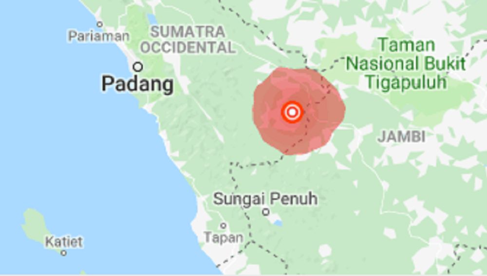 Zona afectada por el terremoto.