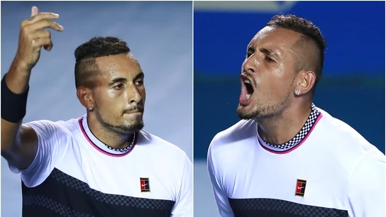 Nick Kyrgios y sus gestos durante el partido contra Nadal Nick Kyrgios y sus gestos durante el partido contra Nadal