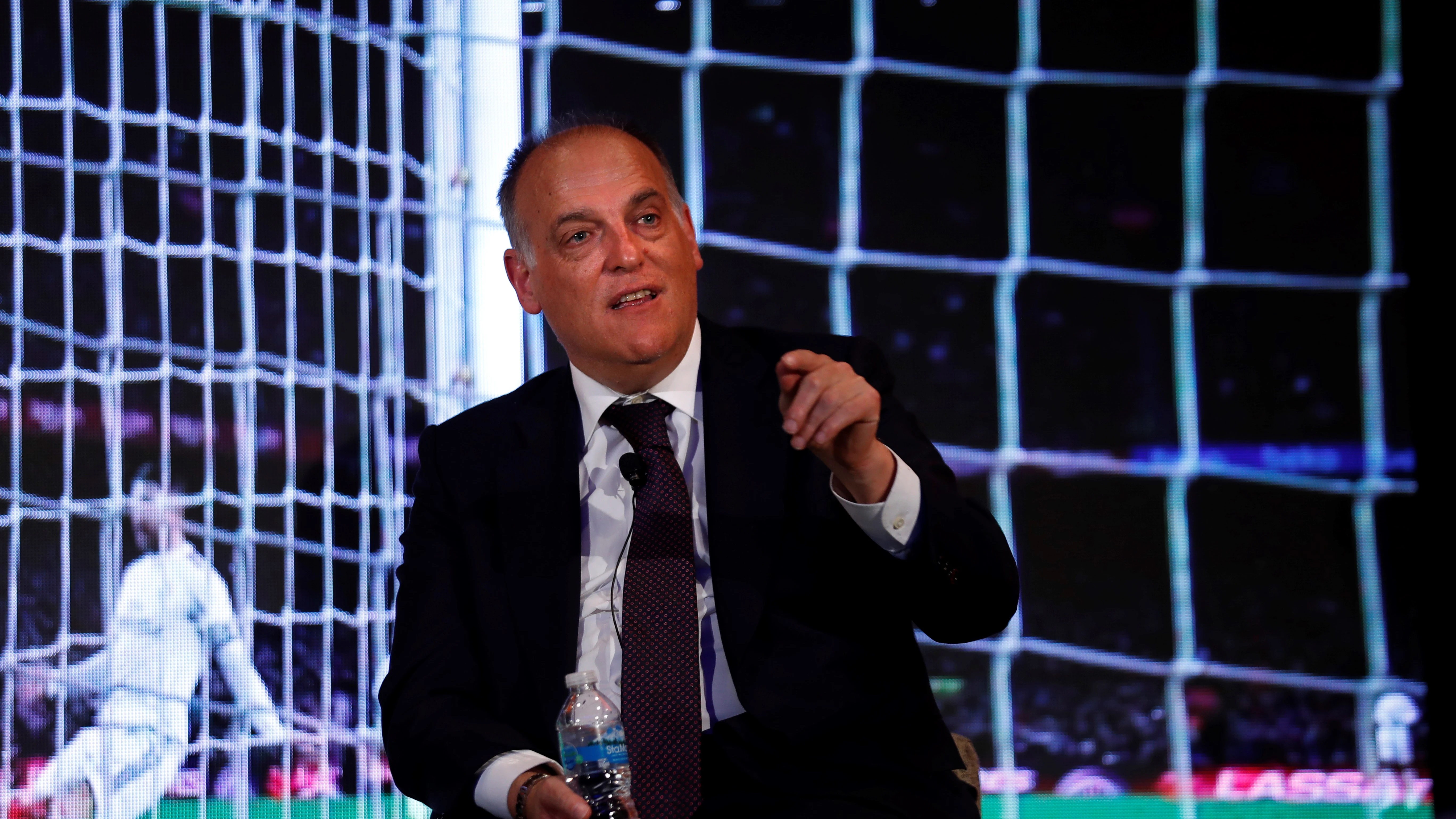 Javier Tebas, durante una conferencia