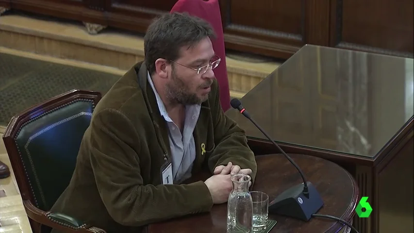 Dante Fachín en el juicio del 'procés': "Había periodistas subidos encima de los coches de la Guardia Civil el 20S"