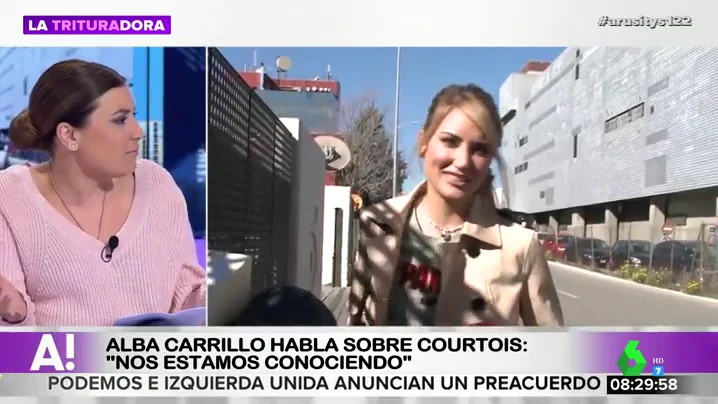 Alba Carrillo confiesa cómo es estar con Courtois: "Es un tío interesante, me encanta hablar con él"