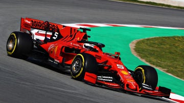 Sebastian Vettel, a bordo de su Ferrari