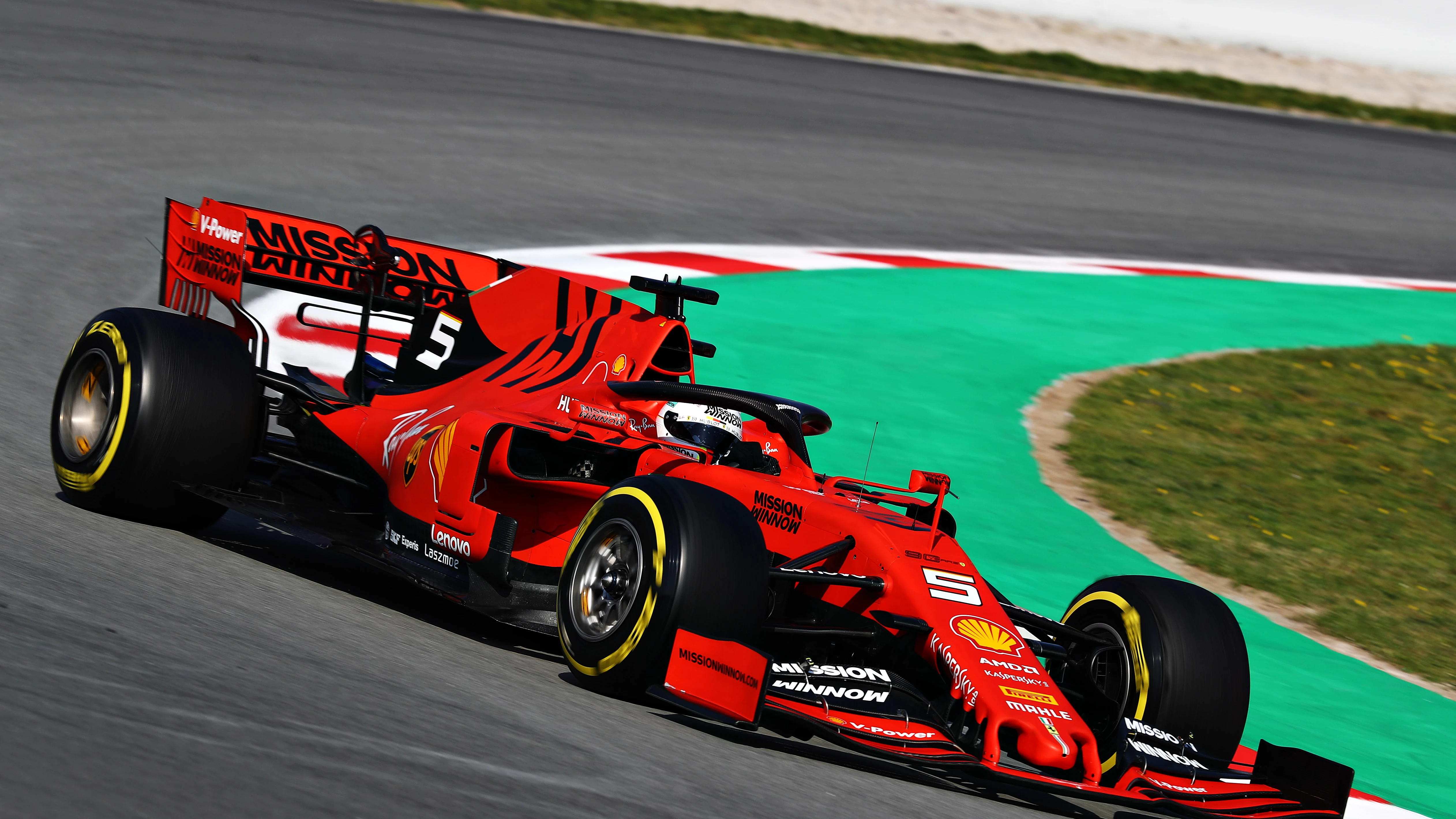 Sebastian Vettel, a bordo de su Ferrari