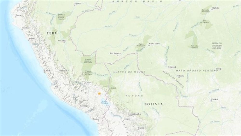 Mapa del lugar donde ha ocurrido el terremoto
