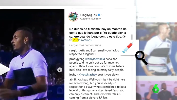 Kyrgios vuelve a liarla: nuevo mensaje a Rafa Nadal con una jeringuilla Kyrgios vuelve a liarla: nuevo mensaje a Rafa Nadal con una jeringuilla