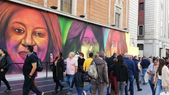 Mural Día Internacional de la Mujer, Gran Vía Mural Día Internacional de la Mujer,Gran Vía