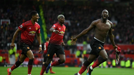 Lukaku celebra un gol del Man U Lukaku celebra un gol del Man U