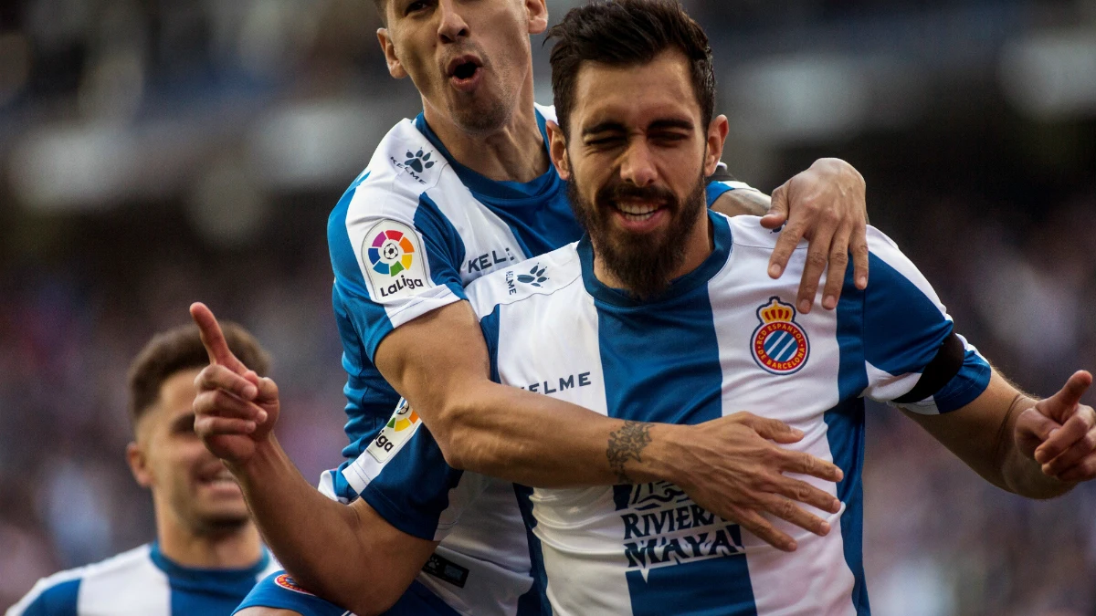 Borja Iglesias celebra un gol