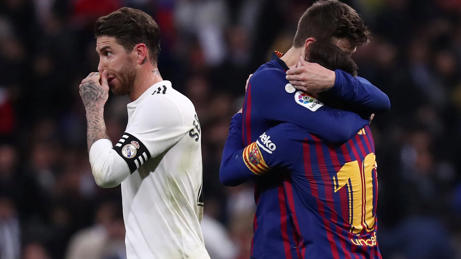 Sergio Ramos, en El Clásico del Bernabéu