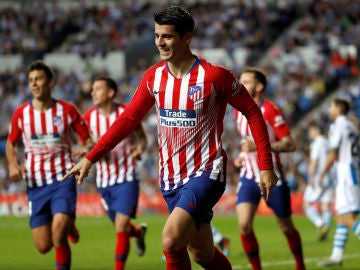 Álvaro Morata celebra un gol con el Atlético Álvaro Morata celebra un gol con el Atlético