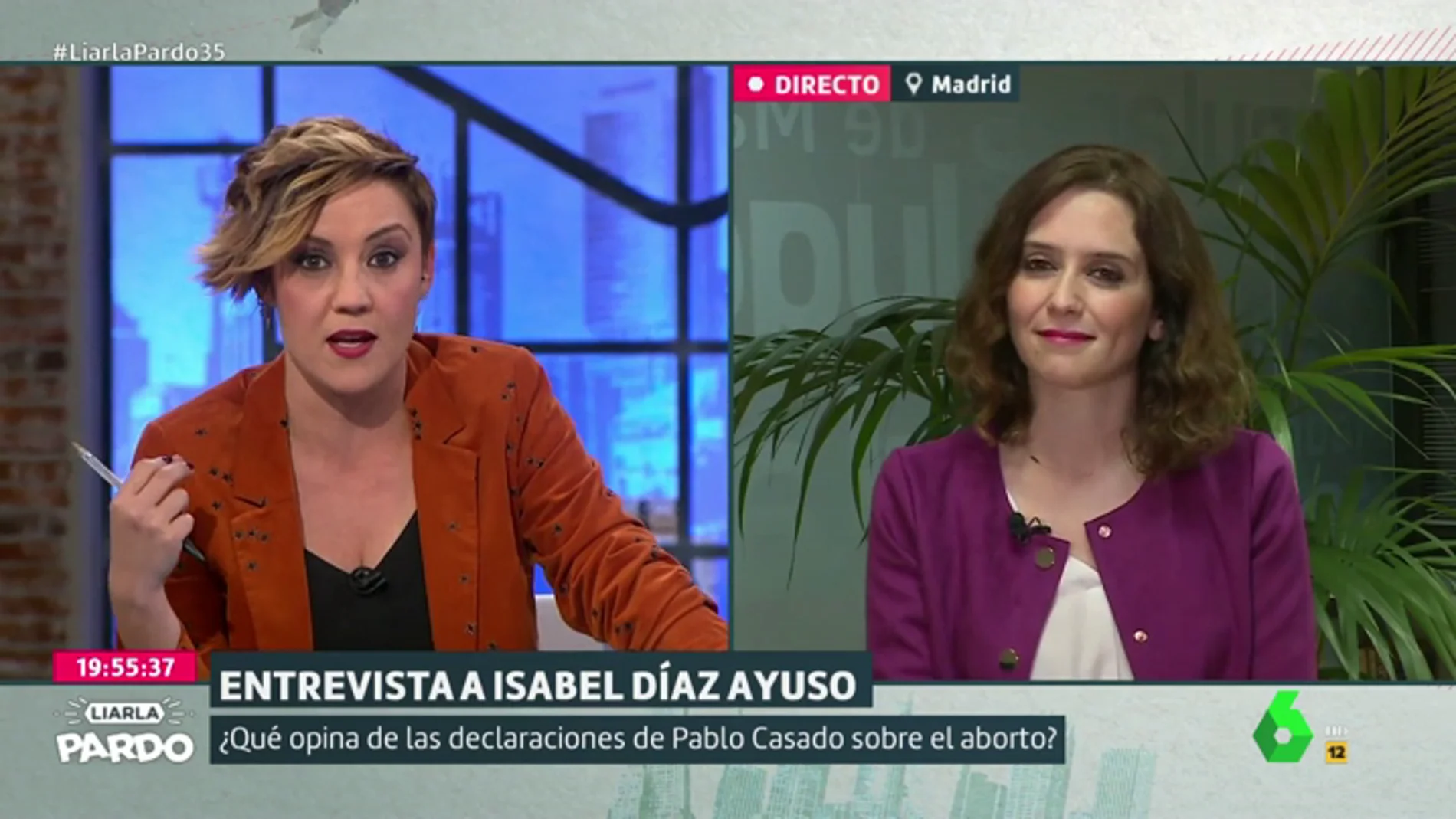 Cristina Pardo desmonta en pleno directo los argumentos de Isabel Díaz Ayuso sobre Cifuentes y "Pedro Sánchez el guapo" en una tensa entrevista
