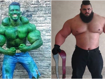 El 'Hulk' brasileño, Romario dos Santos Alves, y el 'Hulk iraní, Sajad Gharibi El 'Hulk' brasileño, Romario dos Santos Alves, y el 'Hulk iraní, Sajad Gharibi