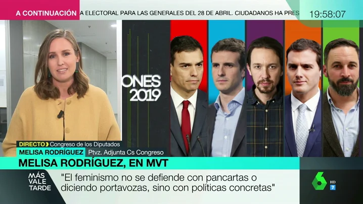 Melisa Rodríguez (Ciudadanos), sobre el feminismo en precampaña: "Es triste que se intente capturar el movimiento feminista"