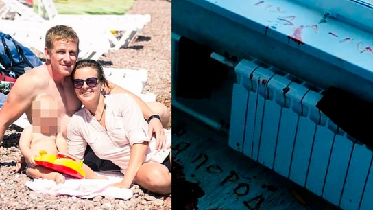 Savva y su familia / Frase escrita con la sangre de su hijo Savva y su familia / Frase escrita con la sangre de su hijo