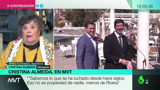 Cristina Almeida: "El feminismo no es propiedad de nadie, menos de Albert Rivera" Cristina Almeida: "El feminismo no es propiedad de nadie, menos de Albert Rivera"