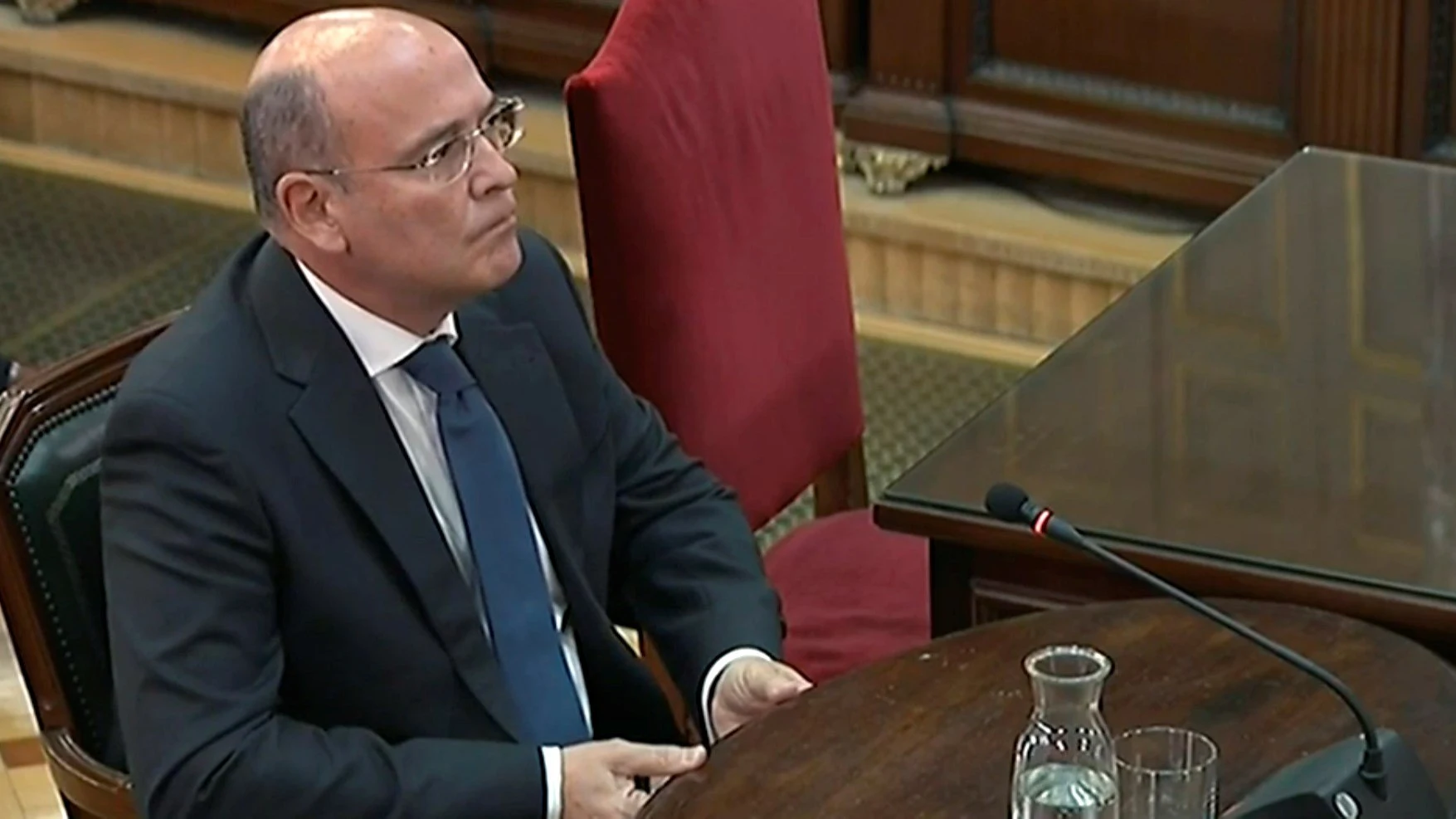 El coronel de la Guardia Civil Diego Pérez de los Cobos, durante su declaración en el juicio del 'procés' 