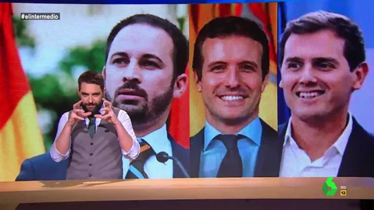 Pablo Casado, Albert Rivera y Santiago Abascal crean "el candidato de derechas definitivo" Pablo Casado, Albert Rivera y Santiago Abascal crean "el candidato de derechas definitivo"