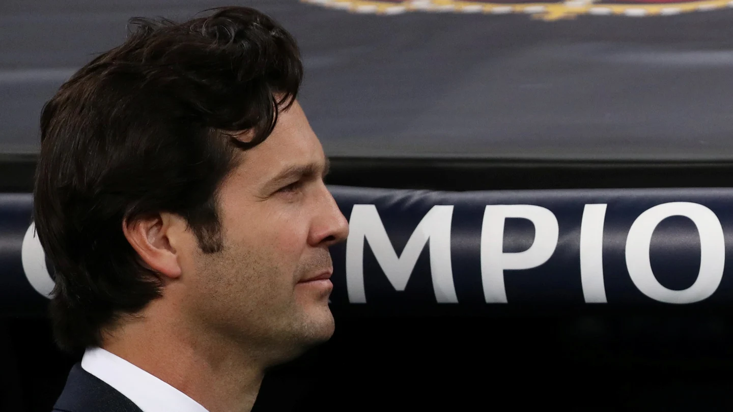 Solari, durante el partido contra el Ajax Solari, durante el partido contra el Ajax