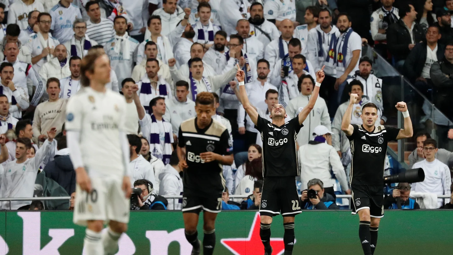 Ziyech celebra el 0-1 contra el Real Madrid Ziyech celebra el 0-1 contra el Real Madrid