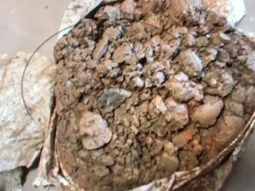 Piedras del tapón del pozo de Totalán donde cayó Julen Piedras del tapón del pozo de Totalán donde cayó Julen
