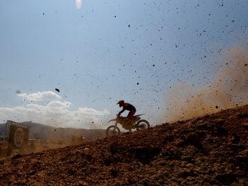 Momento de una prueba de motocross Momento de una prueba de motocross