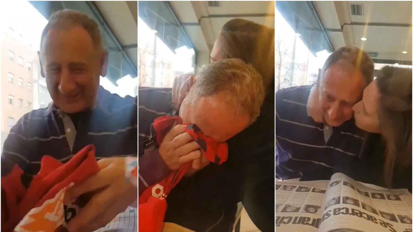 La emoción del padre de Mai Garde La emoción del padre de Mai Garde