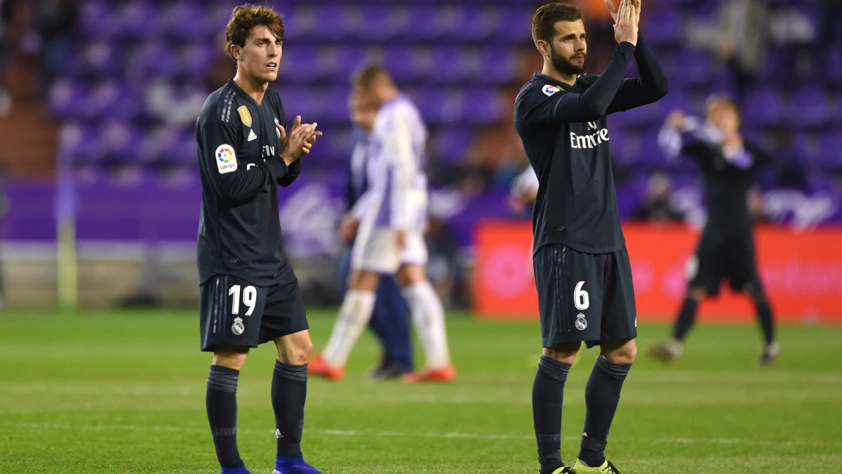 Nacho y Odriozola, tras el partido en Pucela