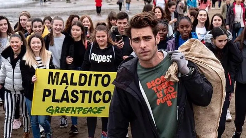 Jon Kortajarena en un evento de Greenpeace