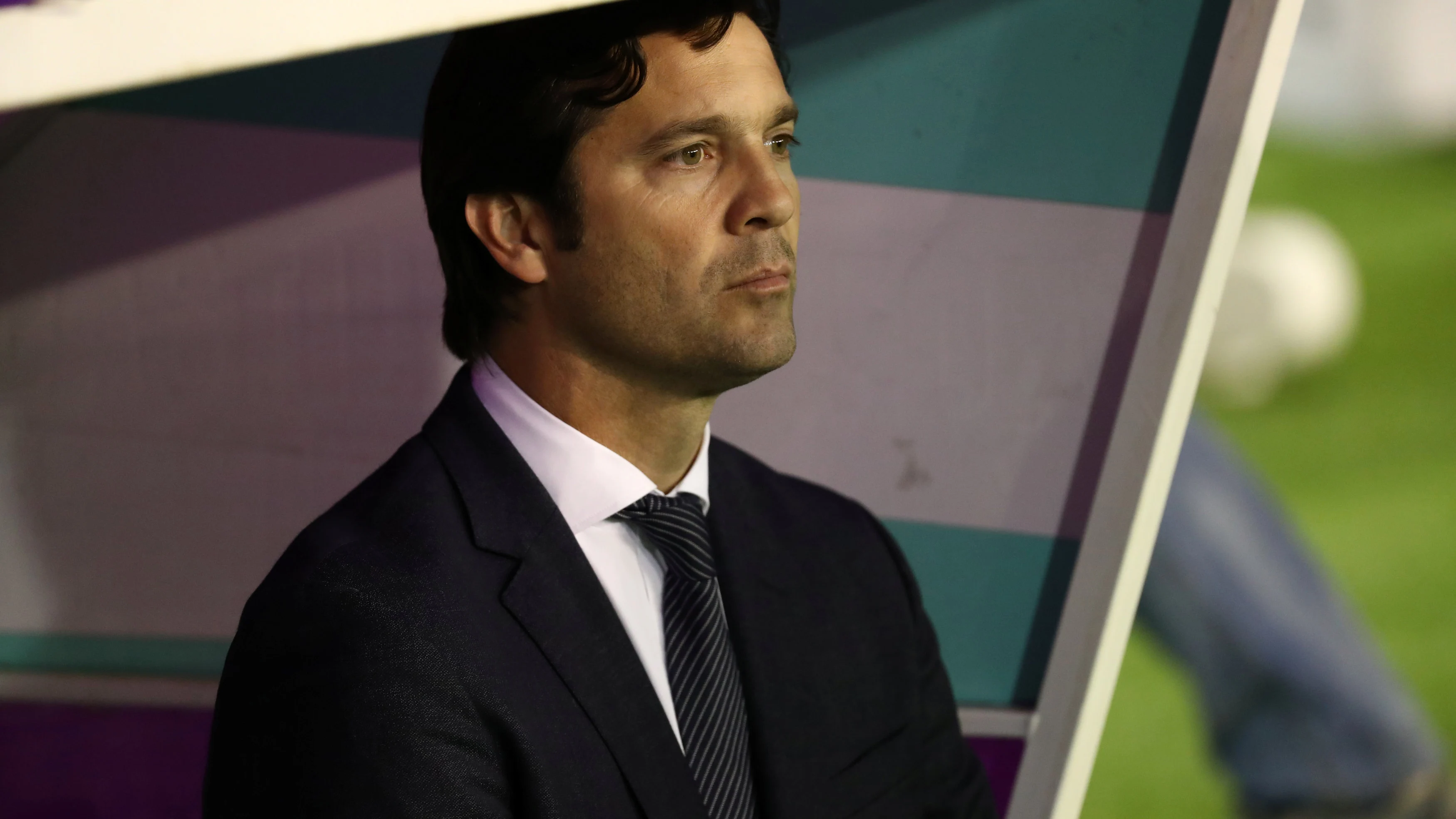 Solari, en el banquillo del estadio José Zorrilla