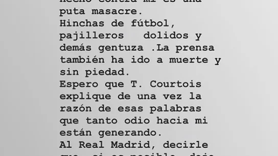 Alba Carrillo se pronuncia después de que Courtois negara la relación: "Lo que habéis hecho contra mí es una puta masacre" Alba Carrillo se pronuncia después de que Courtois negara la relación: "Lo que habéis hecho contra mí es una puta masacre"