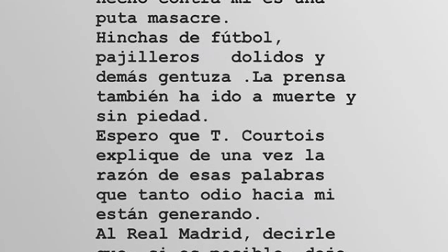 Alba Carrillo se pronuncia después de que Courtois negara la relación: "Lo que habéis hecho contra mí es una puta masacre" Alba Carrillo se pronuncia después de que Courtois negara la relación: "Lo que habéis hecho contra mí es una puta masacre"
