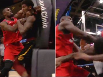 Agresión de Ibaka a un rival de los Cavaliers Agresión de Ibaka a un rival de los Cavaliers