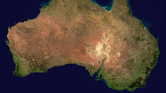 Vista satelital de Australia Vista satelital de Australia