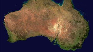 Vista satelital de Australia
