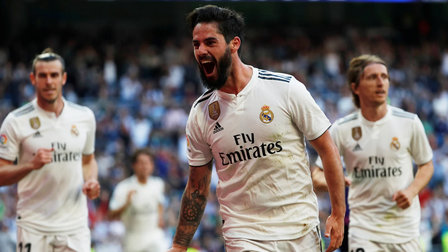 Isco celebra su gol con el Real Madrid Isco celebra su gol con el Real Madrid