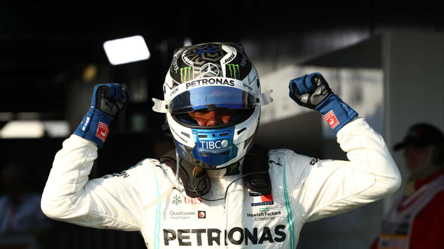 Valtteri Bottas celebra una victoria Valtteri Bottas celebra una victoria