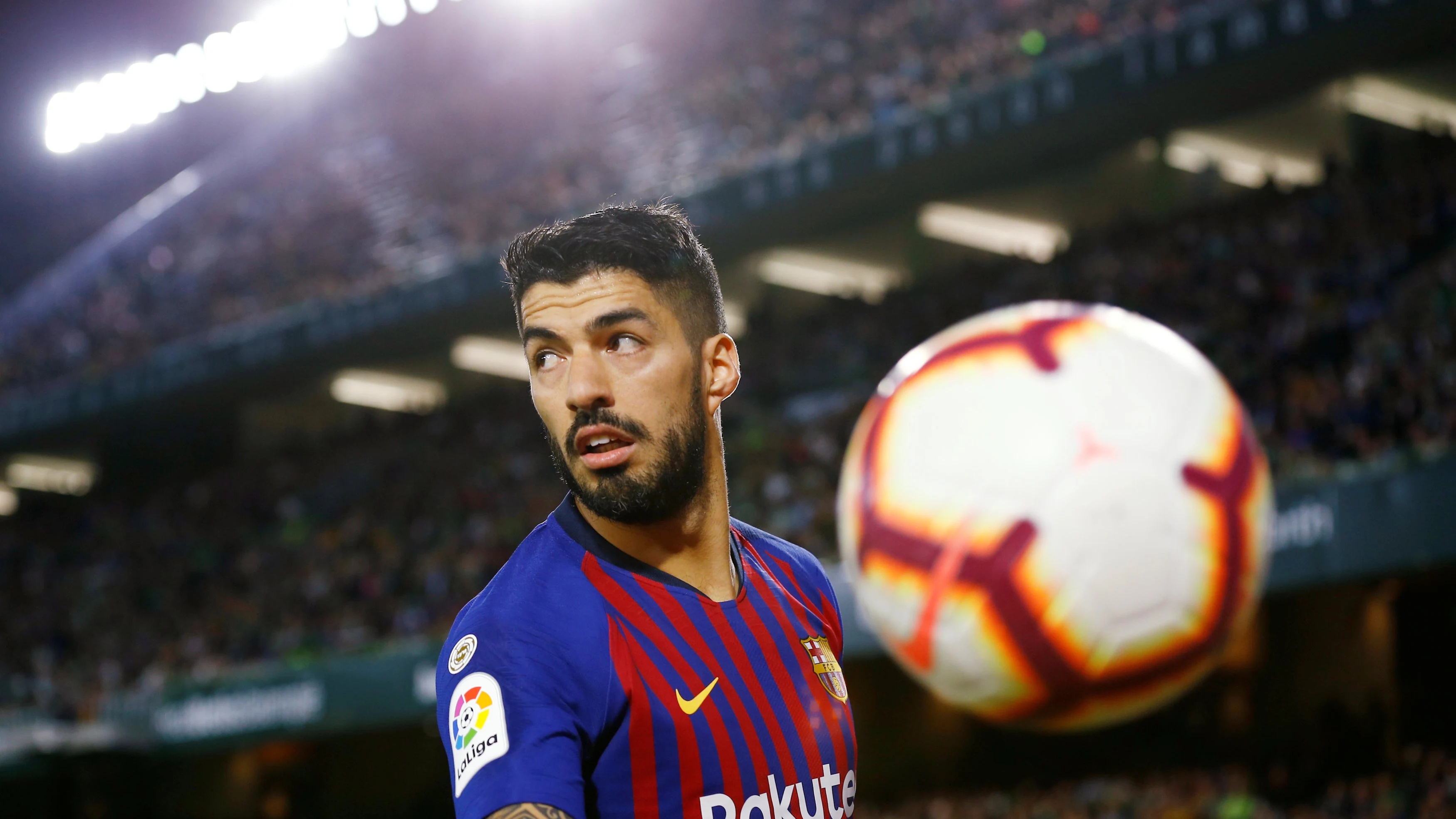 Luis Suárez, durante el partido con el Barcelona