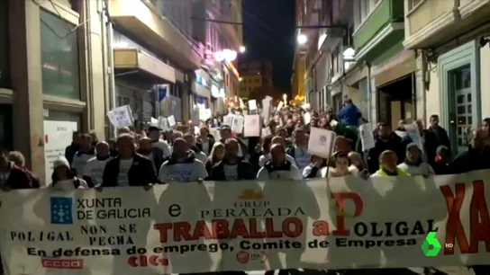 Trabajadores protestan contra el cierre de Poligal en A Coruña Trabajadores protestan contra el cierre de Poligal en A Coruña