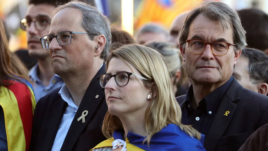 Torra, Artadi y Mas en la manifestación independentista de Madrid