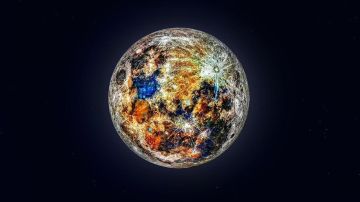 La imagen que muestra los impresionantes colores de la Luna