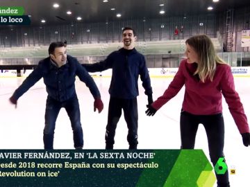 Javier Fernández intenta enseñar a patinar a Iñaki López y Andrea Ropero entre risas, caídas y 'abrazos' Javier Fernández intenta enseñar a patinar a Iñaki López y Andrea Ropero entre risas, caídas y 'abrazos'