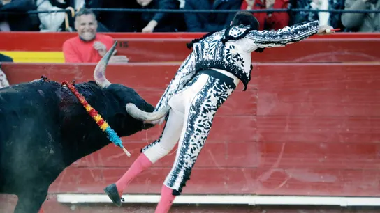 El diestro Enrique Ponce ha resultado cogido durante la faena de muleta El diestro Enrique Ponce ha resultado cogido durante la faena de muleta